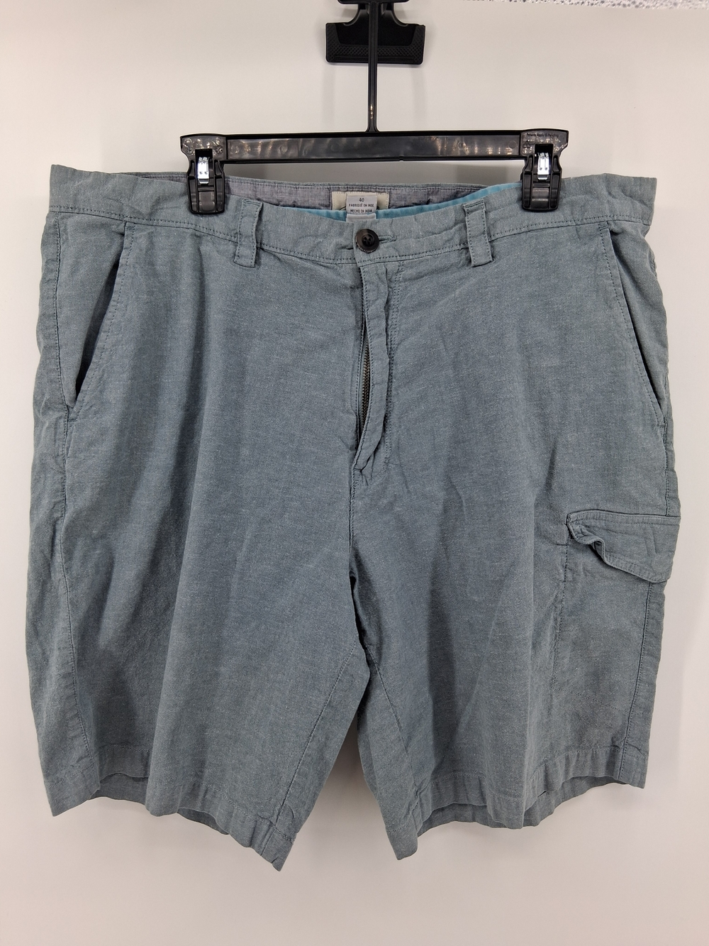 Casual Men's Blue Cargo Shorts with Side Utility Pocket